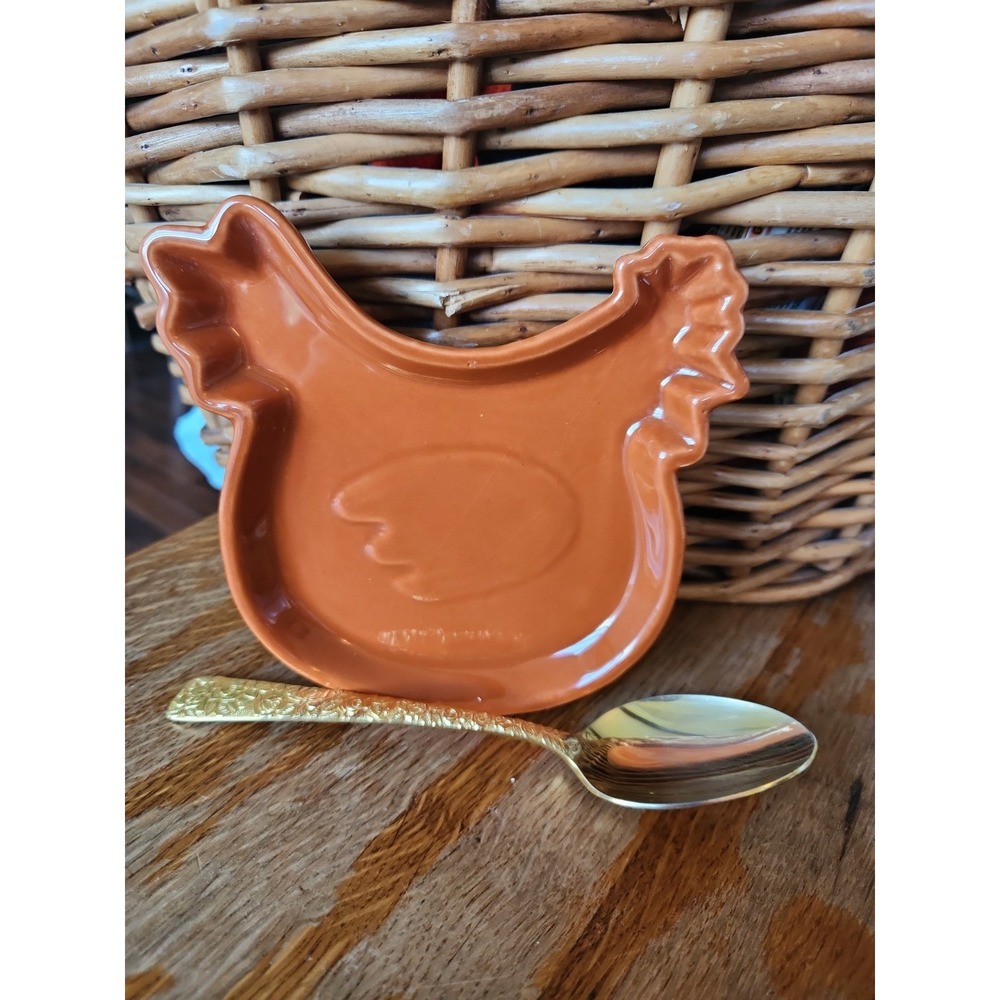Chicken‎ Red Hen Spoon Rest new Ceramic